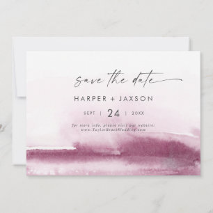 Modern akvarell Röd Horisontell Save The Date Spara Datumet