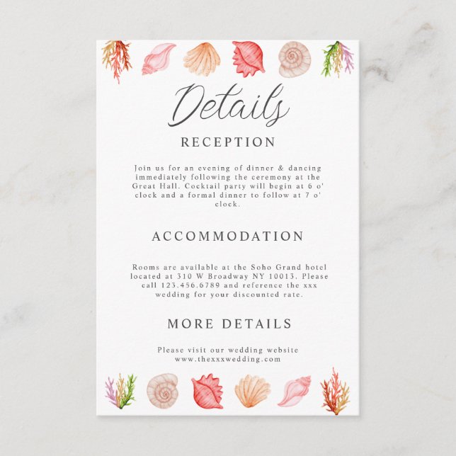 Modern Akvarell Sommar Strand Tilläggskort (Framsida)