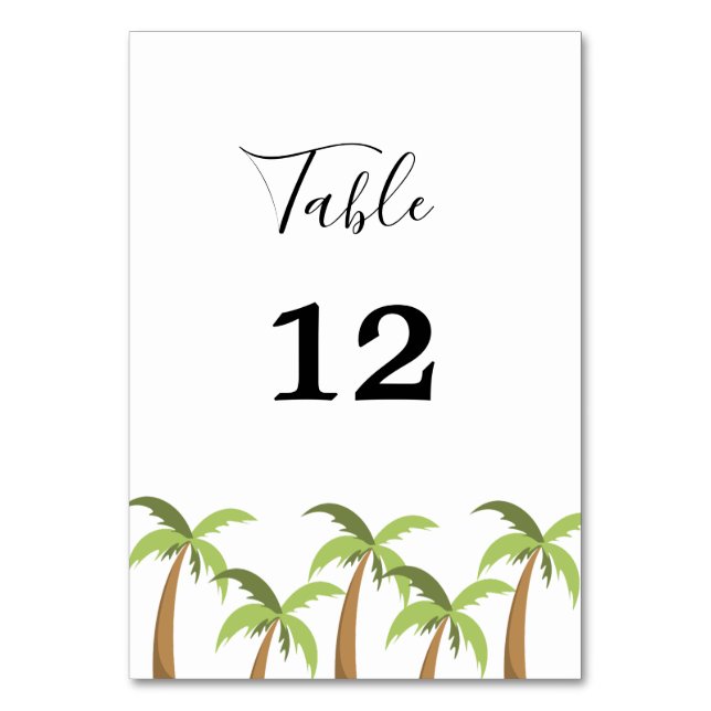 Modern akvarell sommarstrand bordsnummer (Framsidan)