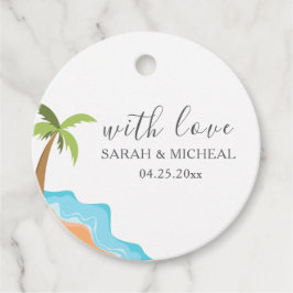 Modern akvarell sommarstrand gåvor etiketter