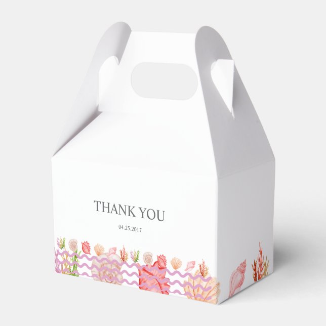 Modern akvarell sommarstrand presentaskar (Framsidan Sidan)