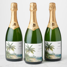 Modern akvarell Tropisk Strandbröllop