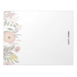 Modern akvarell vårträdgård blomstergrönska anteckningsblock