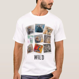 Modern akvarell vilda djur foto ram collage t shirt