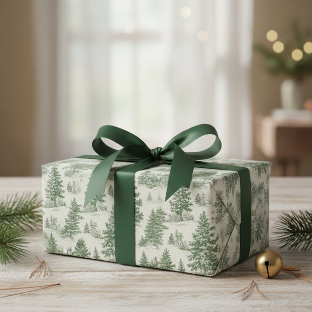 Modern akvarell vinter tall grön julgran jul presentpapper (Skapare uppladdad)