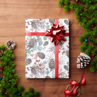 Modern akvarell vinterlövverk jul presentpapper