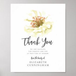 Modern akvarellblomma Botanisk minnesgåva Tack Poster