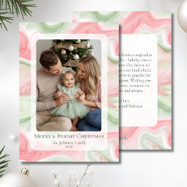 Modern akvarellsemester fotobrevkort julkort