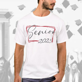Modern äldre 2025 Rött skript T Shirt