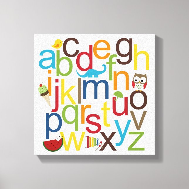 Modern alfabet Kid Wall Art Canvastryck (Framsida)