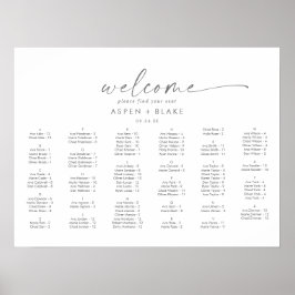 Modern alfabetisk sittning i Vågrät Silver Poster