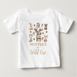 Modern Älg Skogsmark Vild En Första Födelsedagen T Shirt