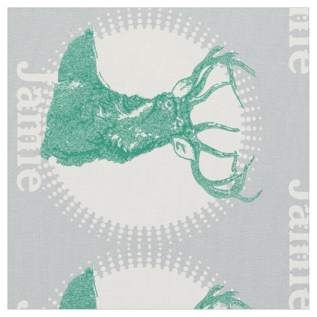 Modern All Färg Personlig Emerald Hjort Tyg (Närbild)