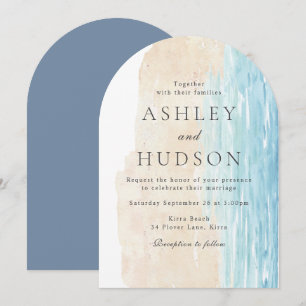 Modern All Seasons Beach Boho Arch Bröllop Inbjudningar