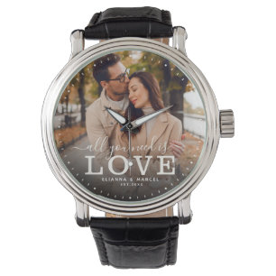Modern ALLT DU BEHÖVER ÄR fotoskriptet KÄRLEK Bröl Armbandsur