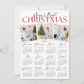 Modern allt i ett 3-foto och 2023-kalender, Helgda Julkort