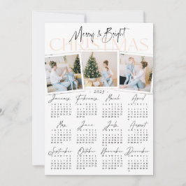 Modern allt i ett 3-foto och 2023-kalender, Helgda Julkort
