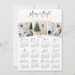 Modern allt i ett 3-foto och 2023-kalender, Helgda Julkort