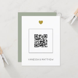 Modern Allt-i-Ett Sage QR-kod Budget Bröllop