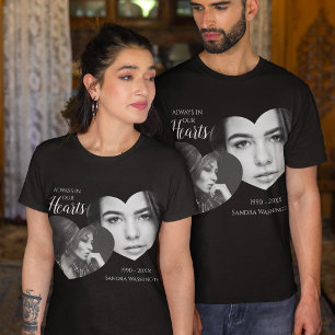 Modern Alltid I Våra Hjärtan Foto Minnesmärke T Shirt