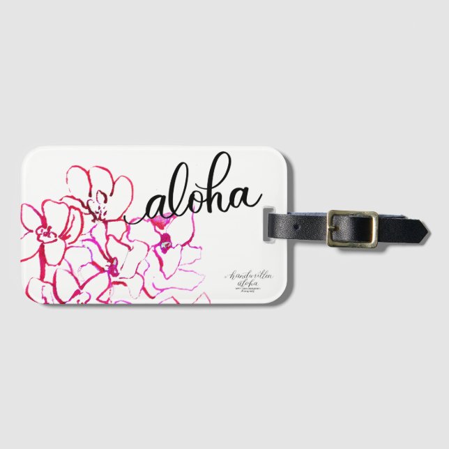 Modern Aloha märkre för Orchidblommabagage Bagagebricka (Framsida horisontal)