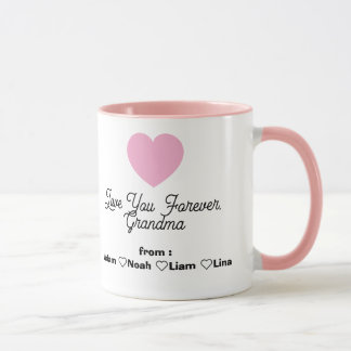 Modern "älskar dig mormor" 4-bilds kaffemugg 2026