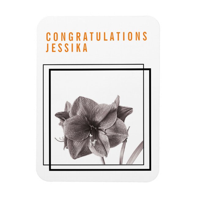 Modern Amaryllisblomma Orange  Magnet (Vertikal)