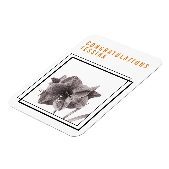 Modern Amaryllisblomma Orange Magnet (Vänstra Sidan)