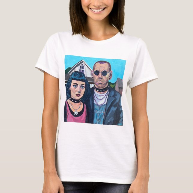 Modern American Gothic Art - Grand Woods Inspired T Shirt (Framsida)