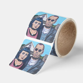 Modern American Gothic  Art- Grant Woods Inspired Fyrkantigt Klistermärke