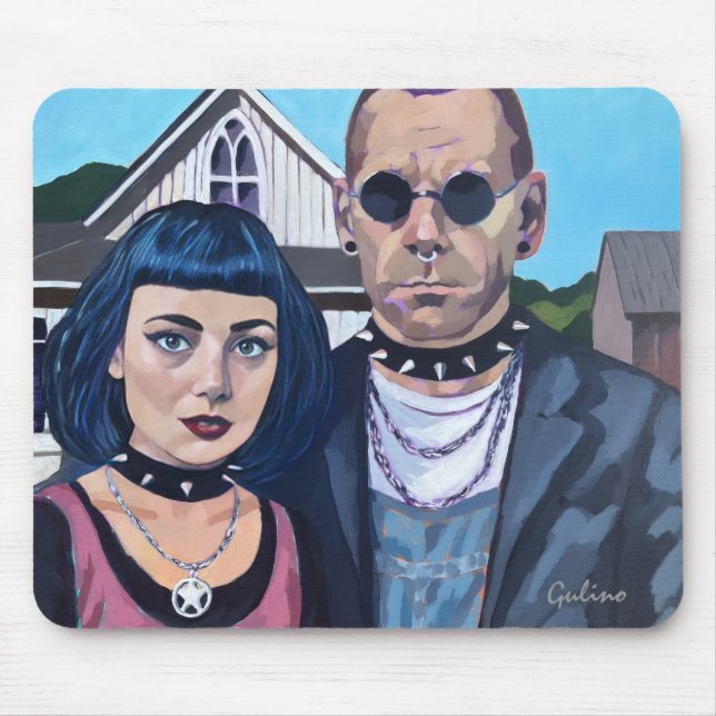 Modern American Gothic  Art- Grant Woods Inspired Musmatta (Framsidan)