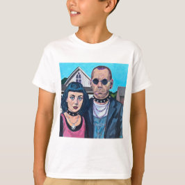Modern American Gothic Art - Grant Woods Inspired T Shirt