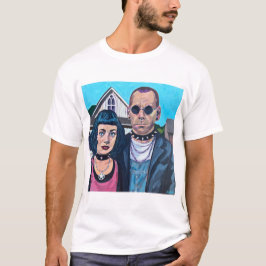 Modern American Gothic Art - Grant Woods Inspired T Shirt