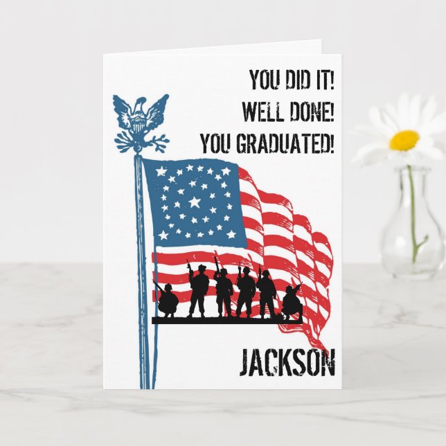 Modern American Personlig Army Studenten Card Kort (Liten växt)