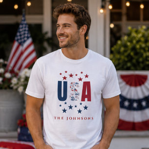 Modern amerikansk familj personlig patriotisk herr t shirt