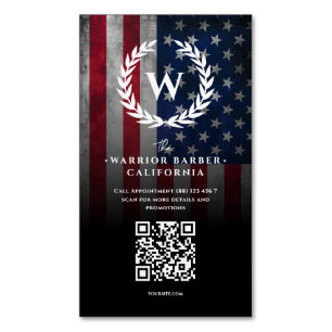 Modern amerikansk Flagga USA Barbershop Monogram B Magnetiska Visitkort