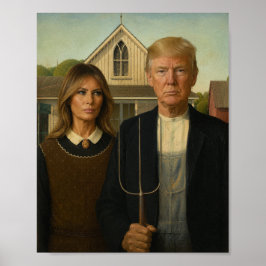 Modern amerikansk gotik - Trump & Melania-parodi Poster