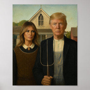 Modern amerikansk gotik - Trump & Melania-parodi Poster