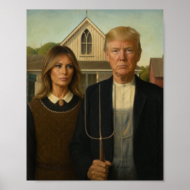 Modern amerikansk gotik - Trump & Melania-parodi Poster (Framsidan)