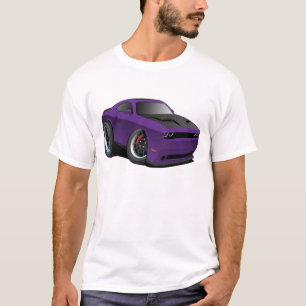 Modern amerikansk Lila Tecknad för muskelbilar T Shirt