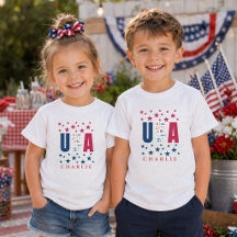 Modern amerikansk personlig patriotisk barnt-shirt
