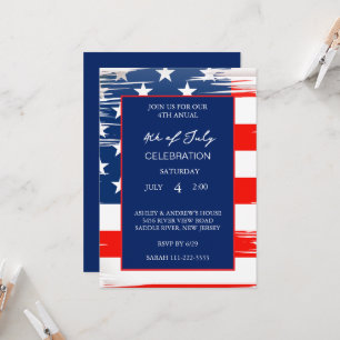 Modern amerikansk rödvit och blå patriotisk Flagga Inbjudningar
