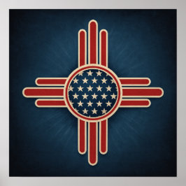 Modern Amerikansk Zia-symbol – Djärv Patriotisk Sö Poster