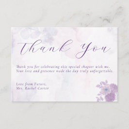 Modern Amethyst Vattenfärg Bröllopsdusch med Snirk Tack Kort