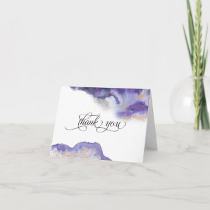 Modern Amethyst Watercolor Geode BarefootBride™ Tack Kort
