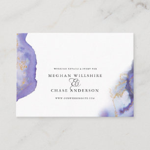 Modern Amethyst Watercolor Geode BarefootBride™ Visitkort