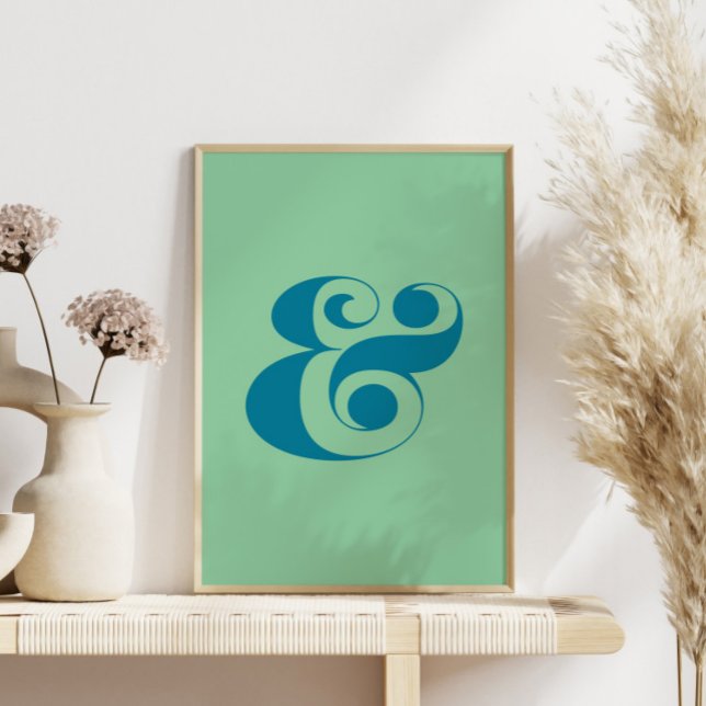Modern Ampersand Art, Blue- och Mint Färg-paletten Poster (Skapare uppladdad)