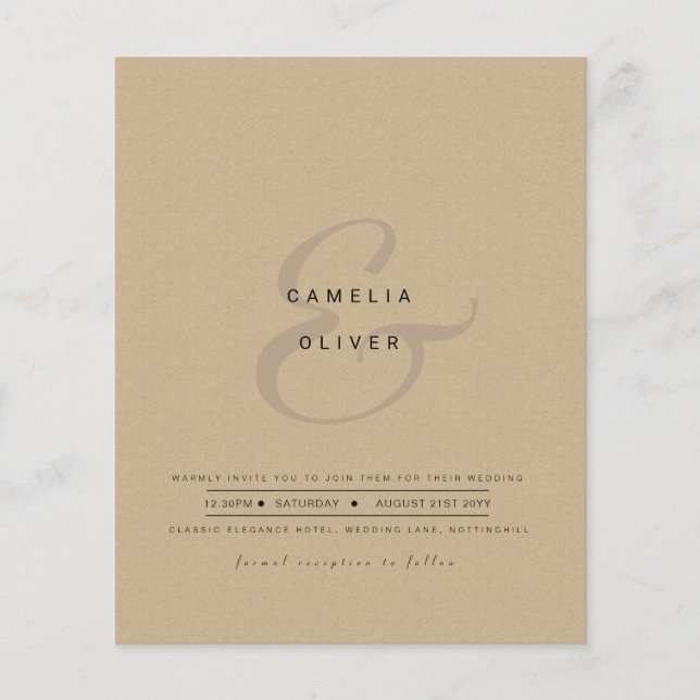 Modern Ampersand-bröllop - bjud in QR-OSA (Framsida)