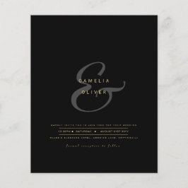 Modern Ampersand Bröllopsinbjudan QR-kod RSVP Flygblad