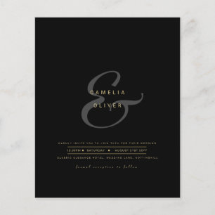 Modern Ampersand Bröllopsinbjudan QR-kod RSVP Flygblad